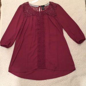 Rue 21 Shirt Dress Maroon